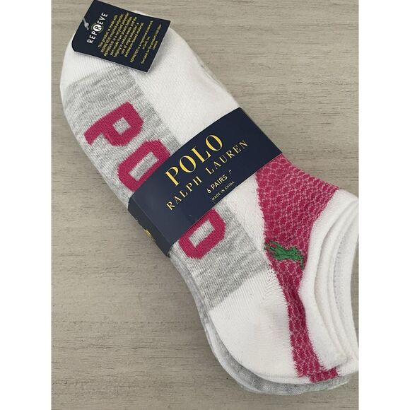 Polo Ralph Lauren Womens Assorted Color Size 9-11 No Show Socks 6 Pack - Picture 4 of 5